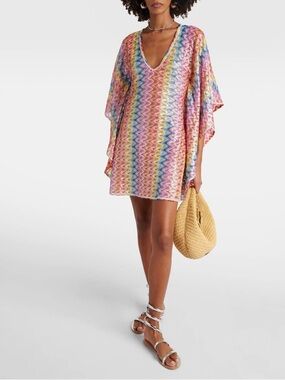 Missoni zig zag lame beach cover up kaftan dress